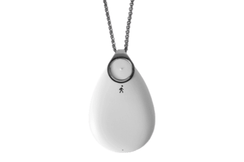 A white Chiptech GO! GPS pendant alarm