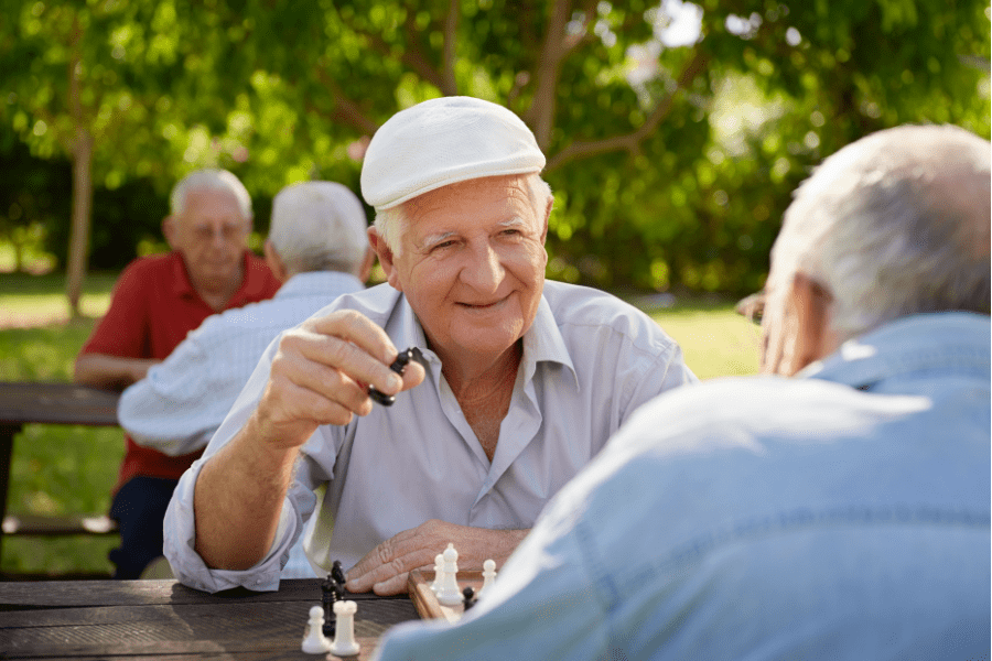 seniors playing games