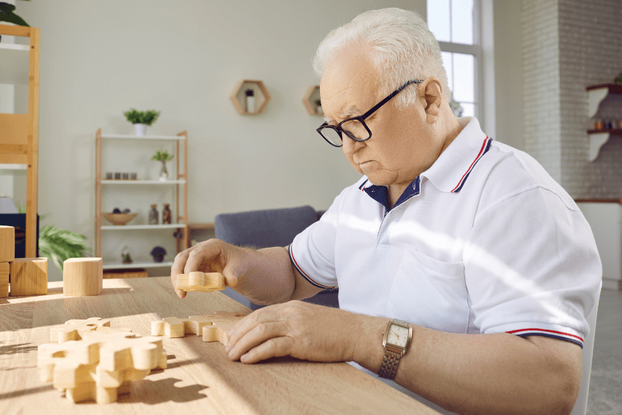 a man exercising his memory power to prevent dementia